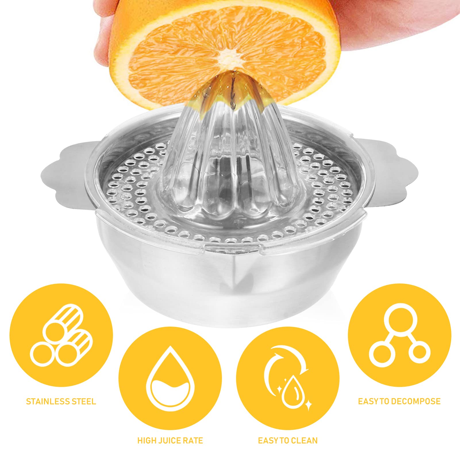 DOITOOL Manual Lemon Juicer & Orange Squeezer - Hand Press Citrus Fruit Juice Extractor for Fresh Lemonade, Cocktails & Healthy Drinks - Perfect for Home Kitchen, Bar & Restaurant Use