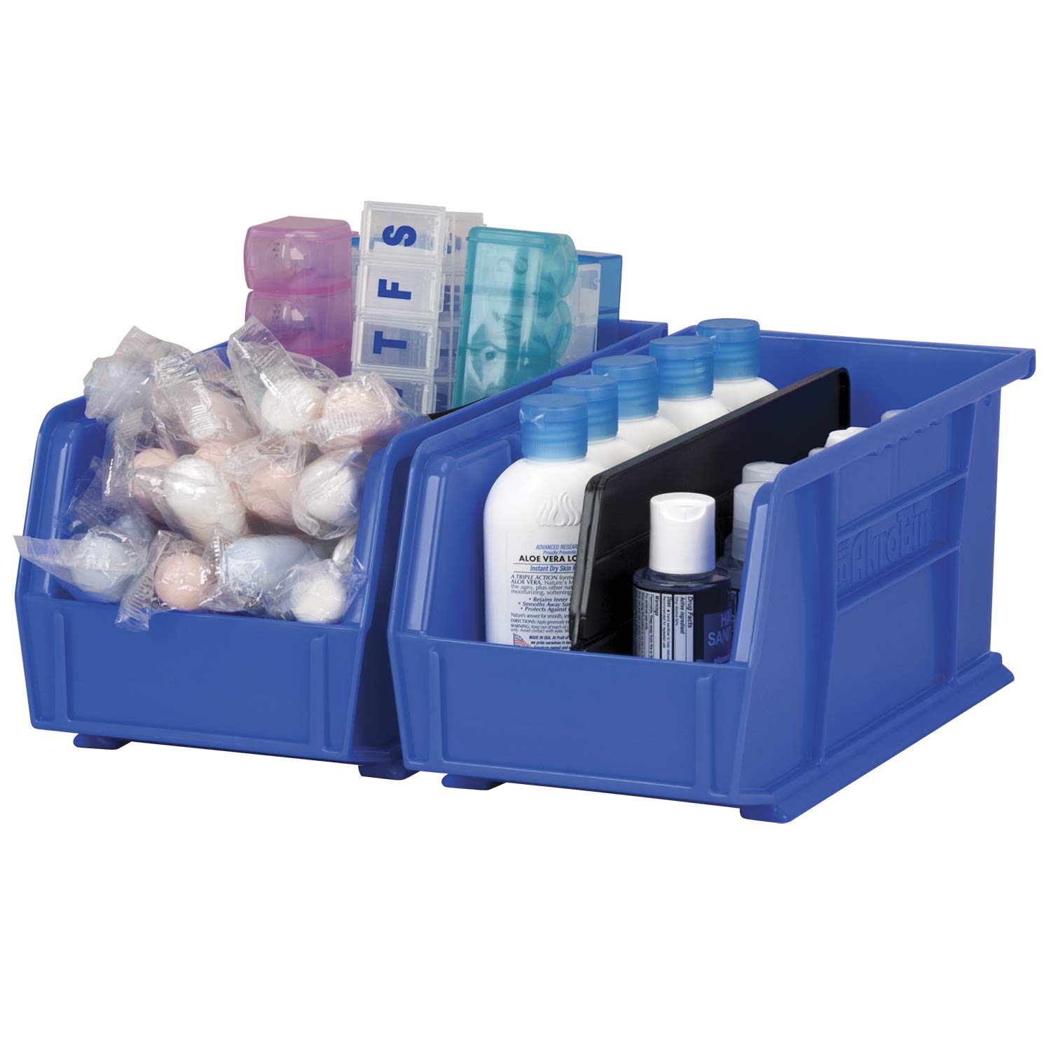 Akro-Mils 30230 & 40230 Plastic Storage Bins with Dividers - Stackable Organizer for Home, Office, Garage & Workshop Organization