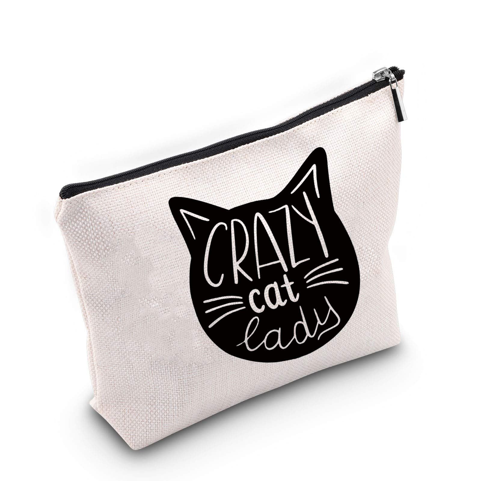 TSOTMO Crazy Cat Lady Makeup Bag - Cute Cat Lover Cosmetic Pouch for Women | Perfect Gift for Cat Moms, Birthdays & Cat Enthusiasts | Great for Travel, Daily Makeup Storage & Cat-Themed Gift Giving
