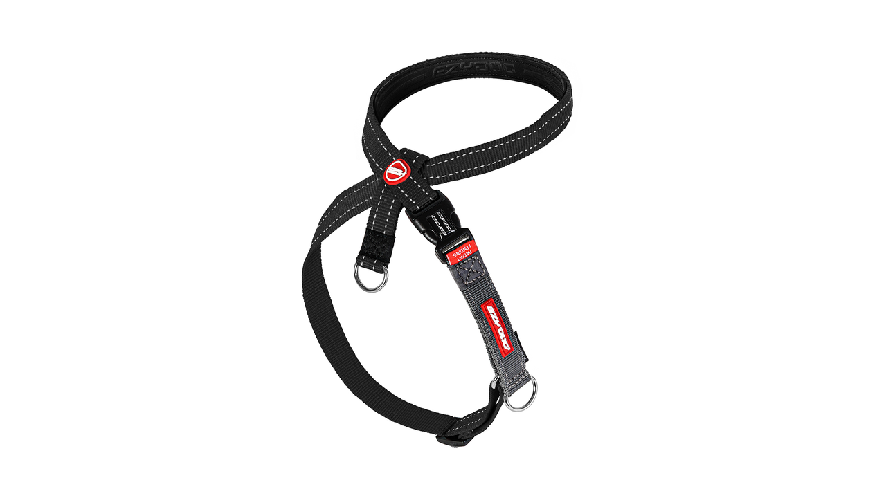 EzyDog Crosscheck Harness for Dogs - Adjustable No-Pull Pet Vest with Padded Chest - Reflective Straps for Night Safety - Perfect for Walking, Running & Hiking (Black)