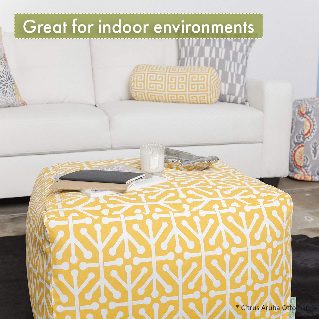 Majestic Home Goods Large Green Polka Dot Ottoman - Extra Large Footrest Pouf for Living Room, Bedroom & Nursery - Soft & Stylish Home Decor Accent