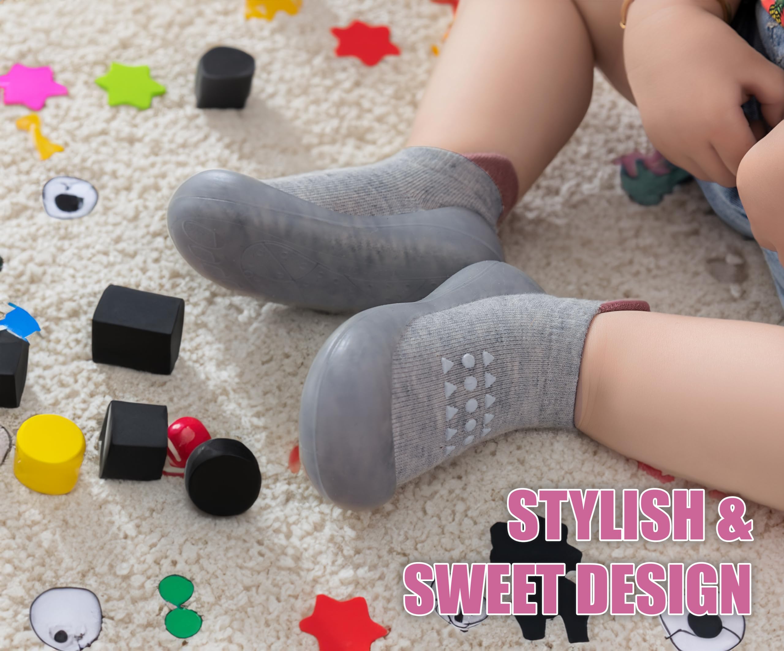 Non-Slip Baby Walking Shoes for Boys & Girls - Soft Sole Toddler Sneakers | First Walkers Slippers for Infants (Ideal for Indoor Play, Early Steps & Learning to Walk)