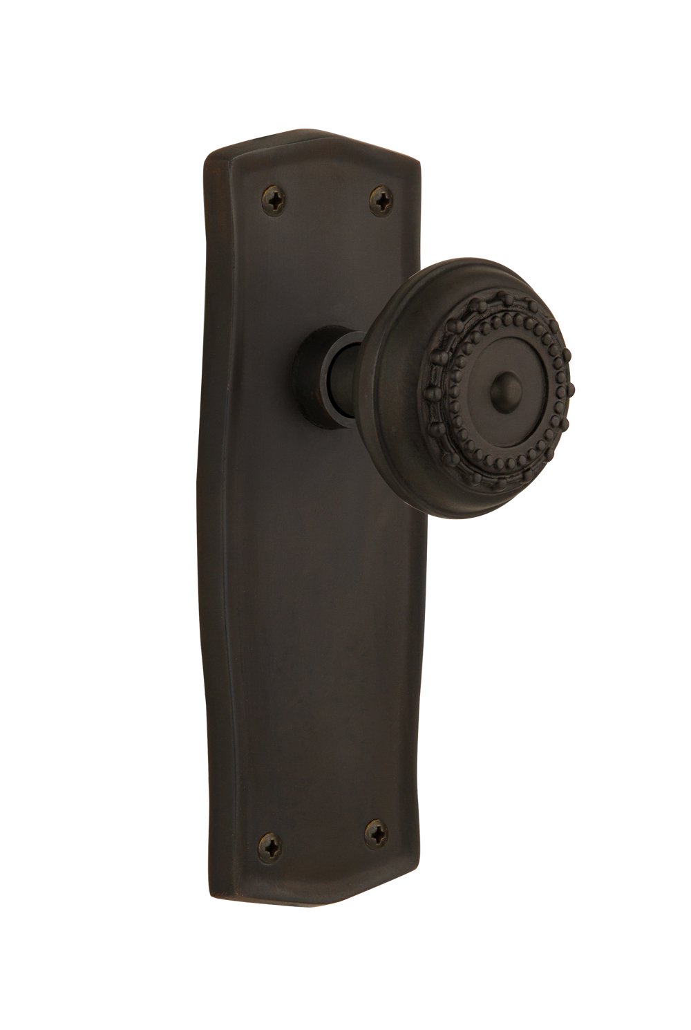 Nostalgic Warehouse Prairie Plate with Meadows Knob - Single Dummy Door Handle in Oil-Rubbed Bronze - Perfect for Farmhouse, Rustic & Vintage Home Decor