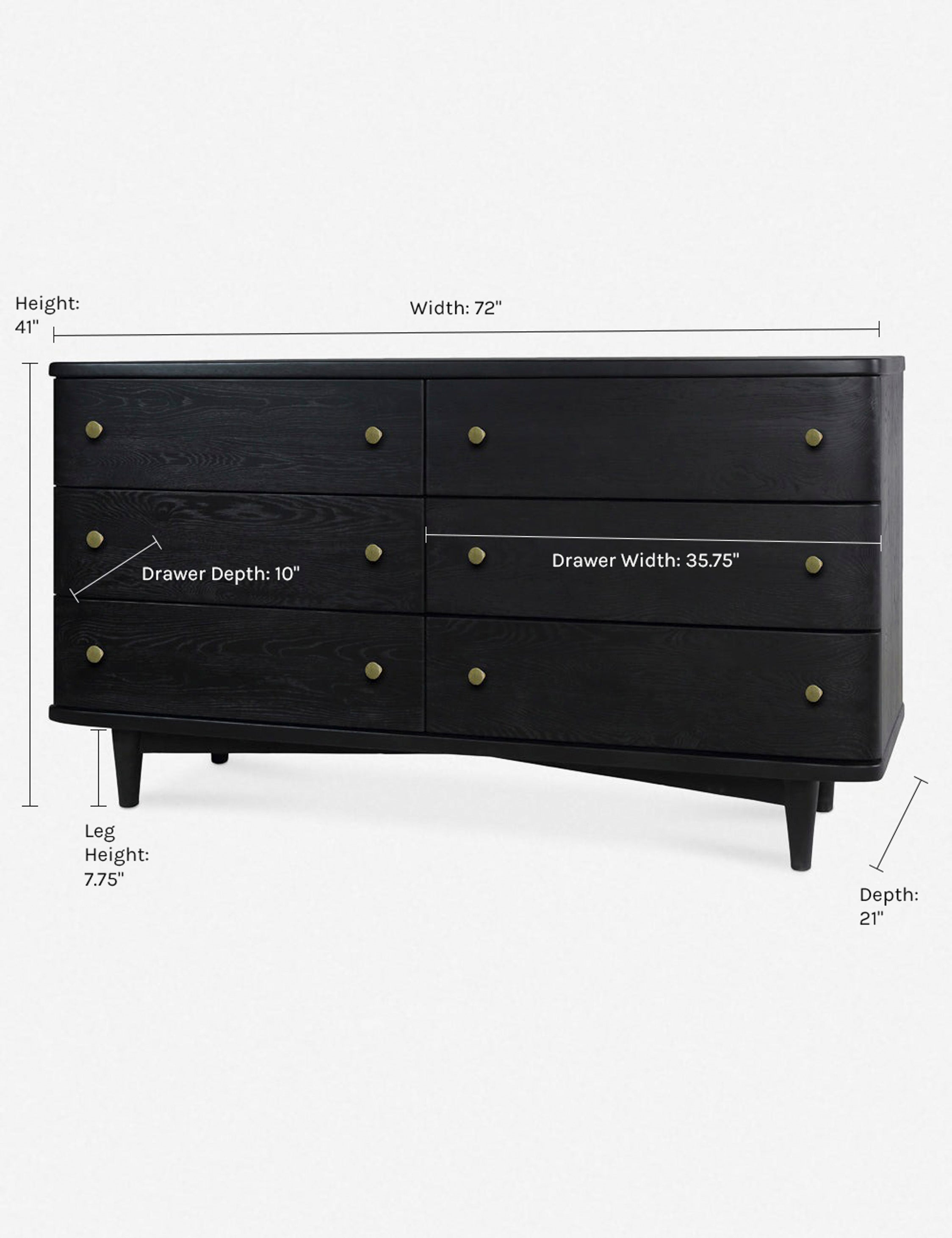 Shiloh 6-Drawer Dresser - Solid Wood Chest of Drawers for Bedroom, Nursery & Closet Organization - Perfect for Home Storage & Decor