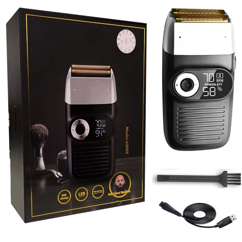 Professional Electric Razor for Men - 3-Speed Powerful Hair & Beard Shaver with Bald Head Trimmer - Barber-Grade Shaving Machine for Smooth Fades & Finishing - Perfect for Home Grooming, Travel & Professional Use
