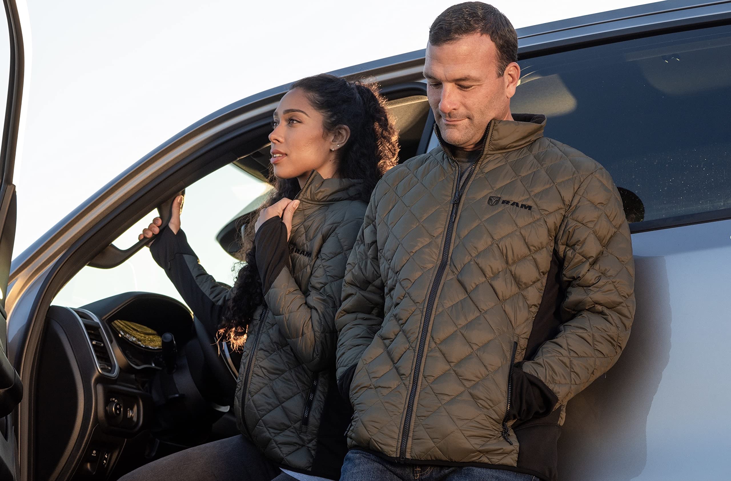 RAM Trucks Men’s Insulated Jacket - Durable Winter Coat for Outdoor Work, Hunting, and Camping