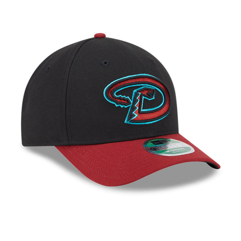 New Era 9Forty M Crown Arizona Diamondbacks Snapback Baseball Cap - Black & Sedona Red for Men's Casual Wear & Game Day Outfits