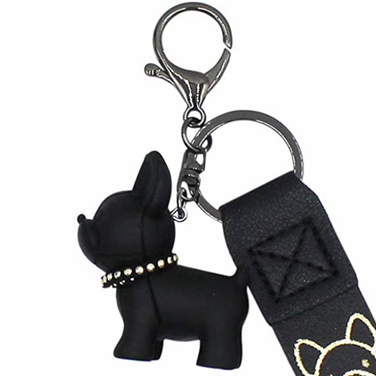 3 Pcs French Bulldog Keychain Charms - Cute Dog Keyring Pendant for Car Keys, School Bag & Handbag - Perfect Gift for Dog Lovers (Black, Red) - Ideal for Everyday Use, Pet Accessories & Gifts