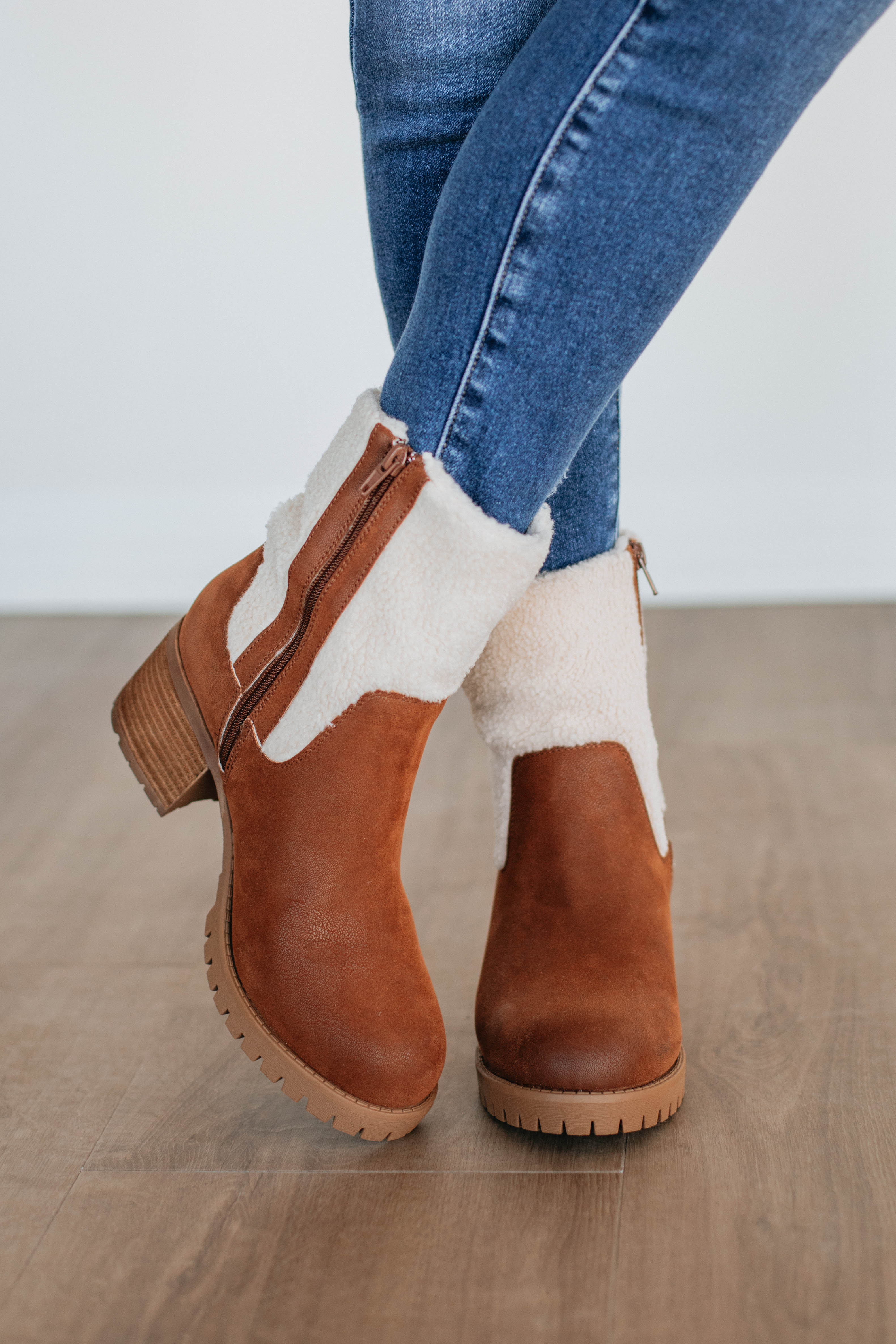 Thinking It Over Boots in Cognac - Stylish Leather Ankle Boots for Women | Perfect for Fall, Winter & Casual Outfits