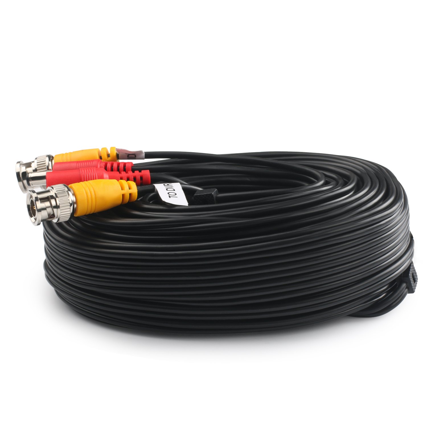 BNC Video Power Cable 25ft (4 Pack) - CCTV DVR Surveillance System for Security Cameras & Home Monitoring