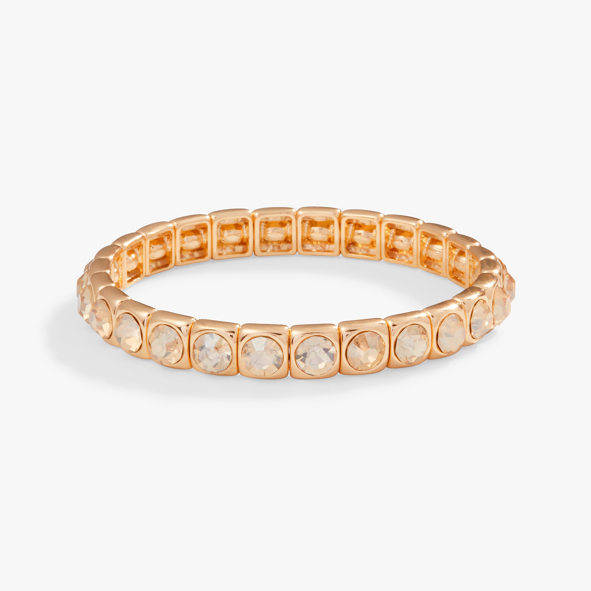 Champagne Crystal Stretch Bracelet for Women - Elegant Beaded Elastic Wristband - Perfect for Parties, Weddings & Everyday Wear