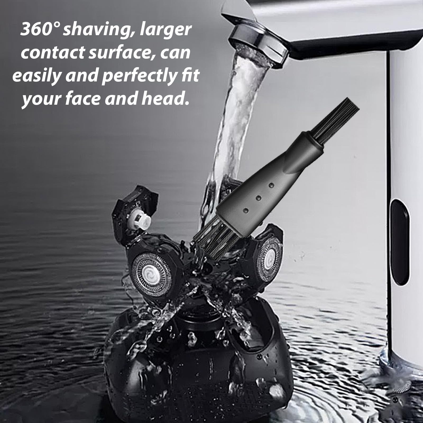 4 Pack Replacement Blades for Electric Head Shaver - 5-Blade Razor Heads for Bald Men, Universal Fit for Head & Face Shaving Kit with 4 Cleaning Brushes - Perfect for Travel, Home Use & Grooming Kits