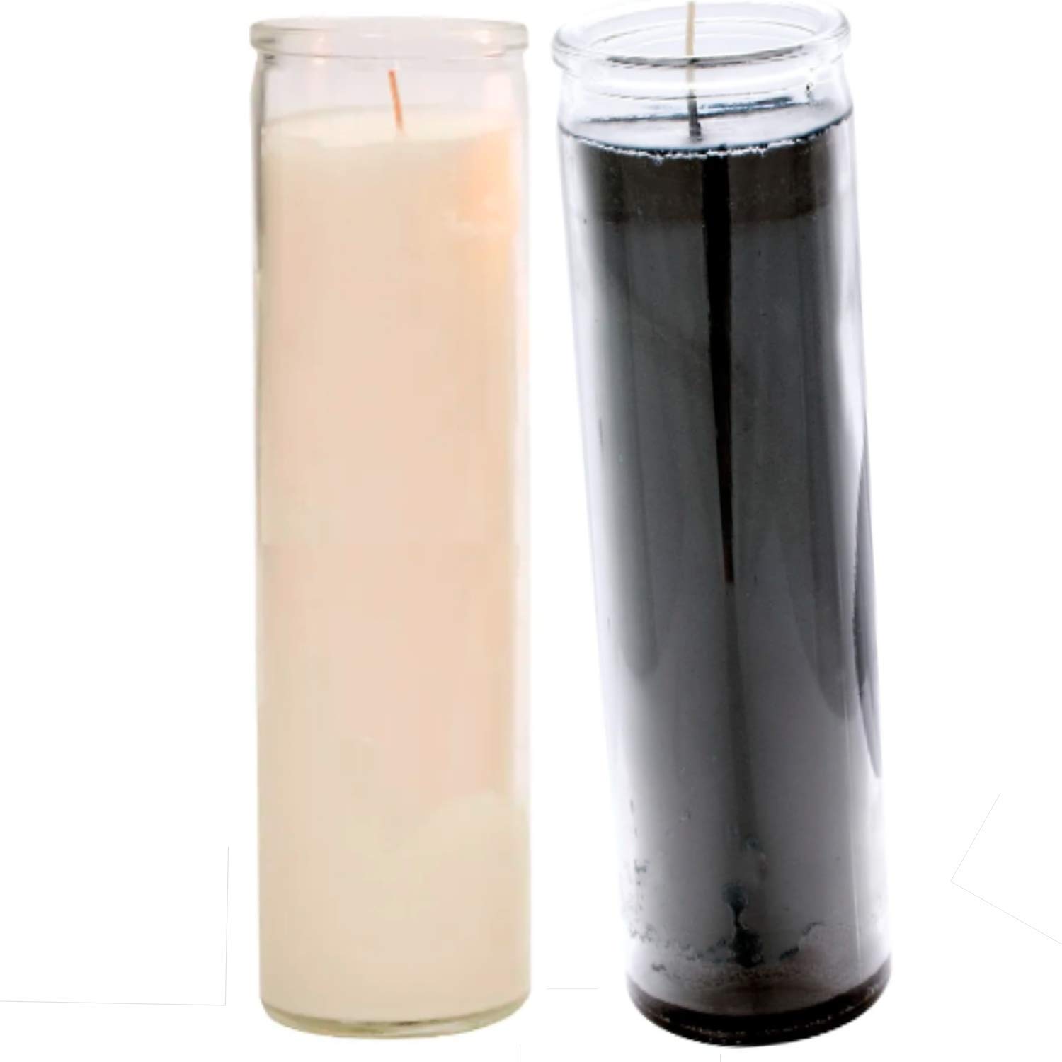 Black and White Prayer Candles (2-Pack) – Unscented Glass Jar Candles for Sanctuary, Church, Vigils & Spiritual Rituals – Tall Religious Wax Candles – Perfect for Meditation, Home Altar & Sacred Spaces