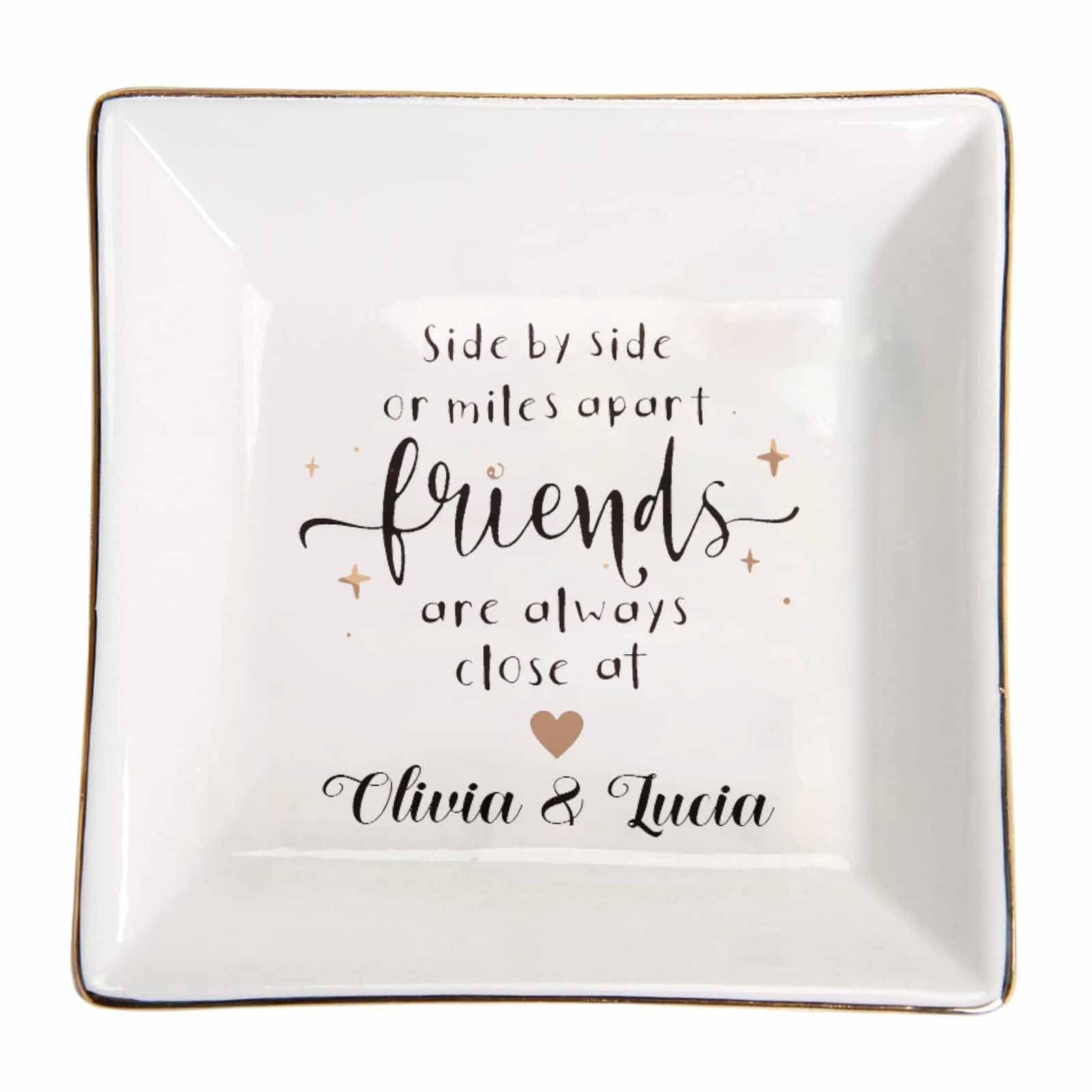 Personalized Ceramic Jewelry Tray with Custom Name - 
