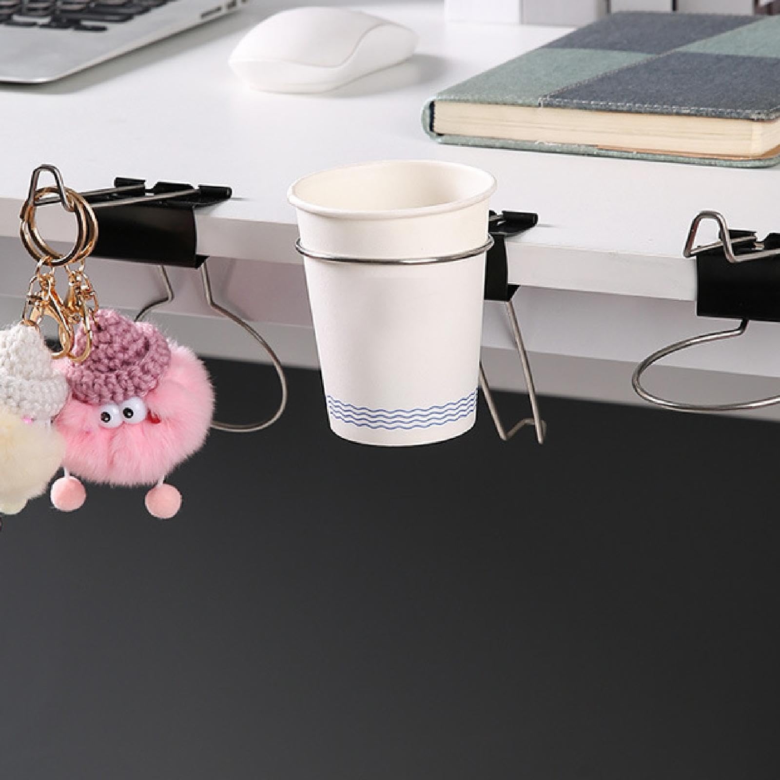 Stylish Desk Cup Holder Clamp - Secure Coffee Mug & Water Bottle Organizer for Office, Home, or Car Use | Perfect for Workspace, Study, and Travel Accessories