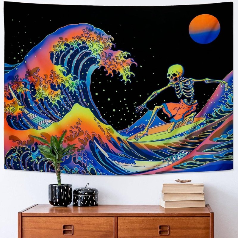 Surfing Skeleton T-Shirt - Cool Skull Surfing Graphic Tee for Men & Women - Perfect for Beach, Surfing & Summer Outfits