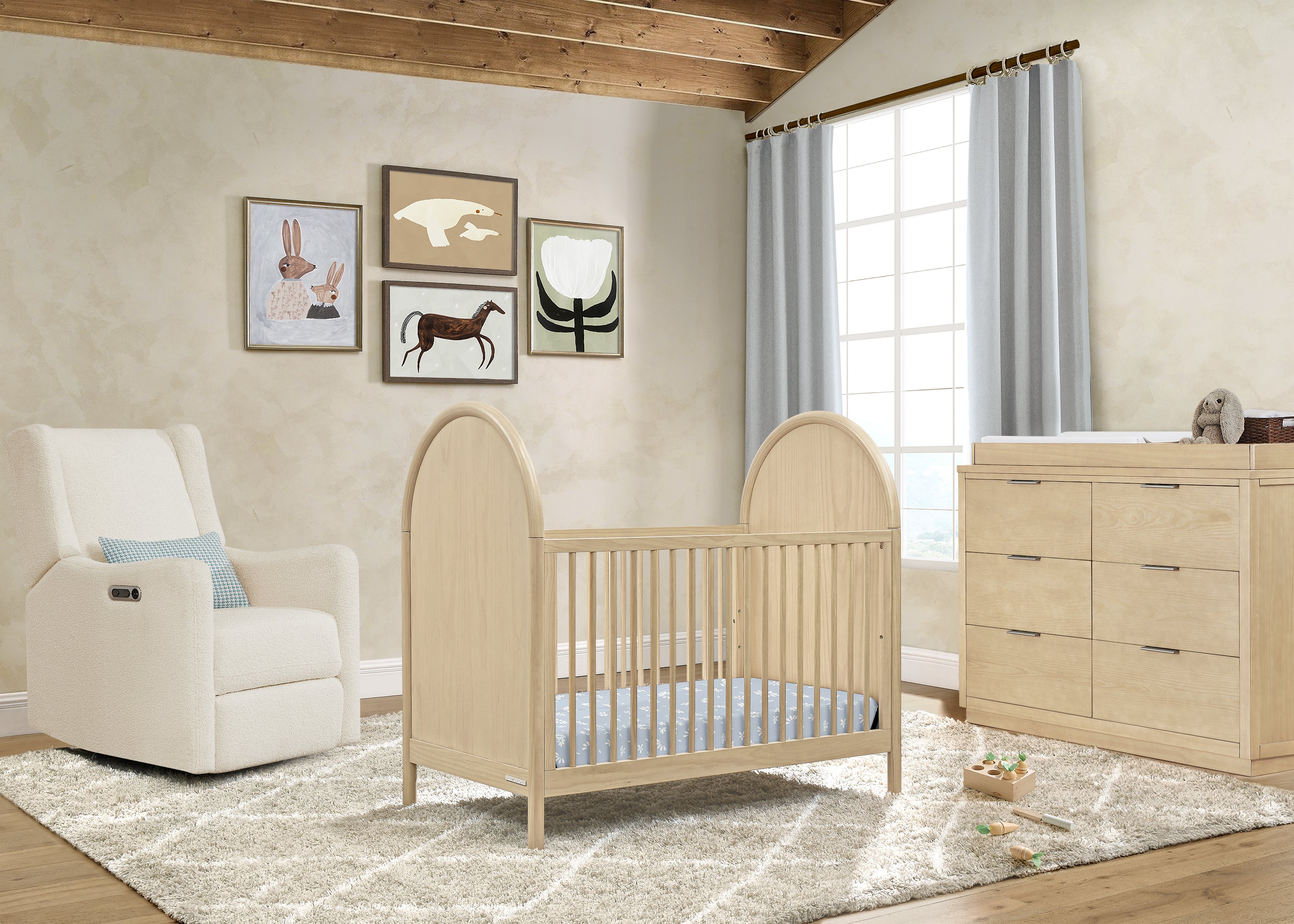Vivi 4-in-1 Convertible Baby Crib - Toddler Bed, Daybed & Full-Size Bed | Safe Nursery Furniture for Newborn to Adult | Perfect for Bedrooms, Daycare & Guest Rooms