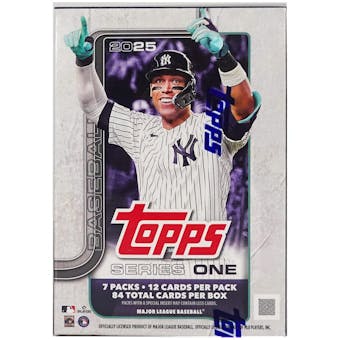 2025 Topps Series 1 Baseball Cards - 7 Pack Blaster Box with Exclusive Inserts | Collectible Trading Cards for Baseball Fans | Perfect for Gifts, Trading, and Display