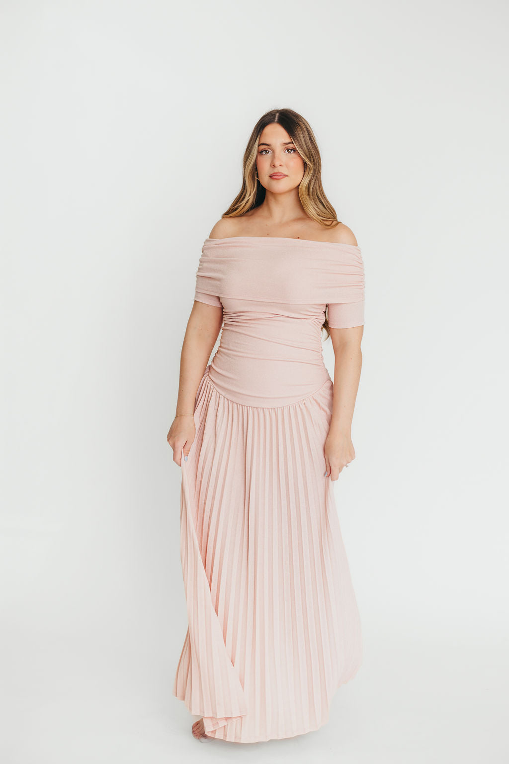 Lennox Maxi Dress for Women - Elegant Dusty Pink Flowy Long Dress for Summer, Beach, Wedding & Special Occasions