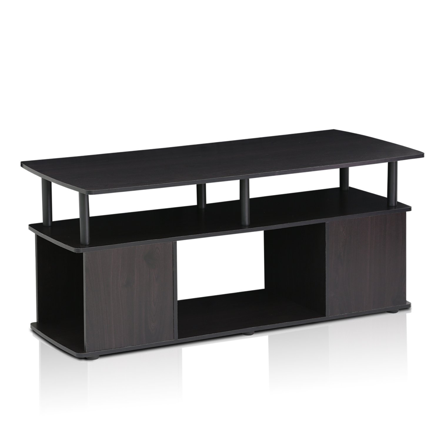 Furinno JAYA 2-Piece Coffee Table and End Table Set - Modern Utility Design for Living Room, Bedroom, or Office - Compact & Stylish Side Tables with Storage Shelf