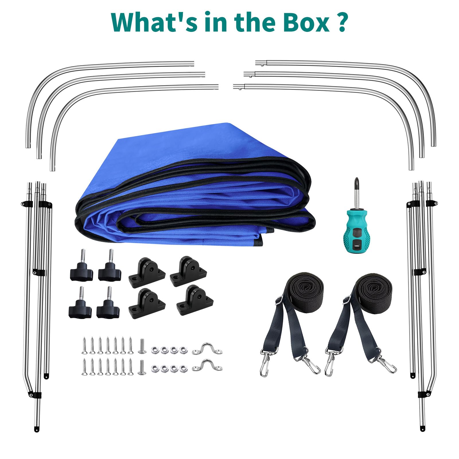 DoCred Foldable Bimini Top Boat Canopy Cover - 63