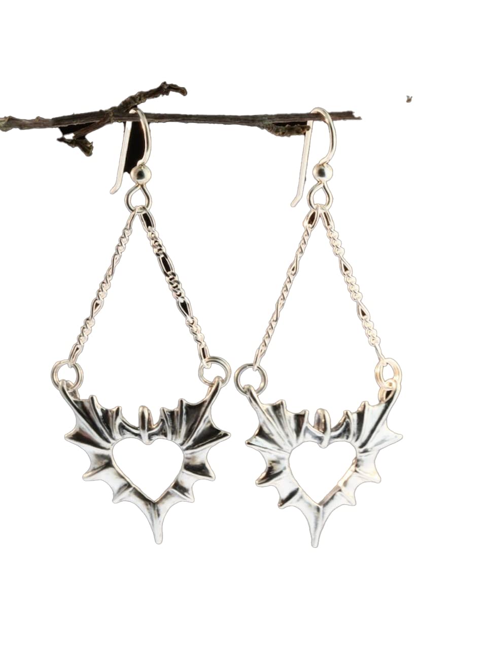Phantom Heart Earrings - Elegant Heart & Chain Dangle Earrings for Women | Gothic Jewelry for Parties, Date Nights & Special Occasions