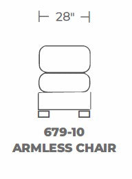 Parmer Armless Chair - Modern Accent Chair for Living Room, Bedroom, Office - Comfortable & Stylish Home Decor