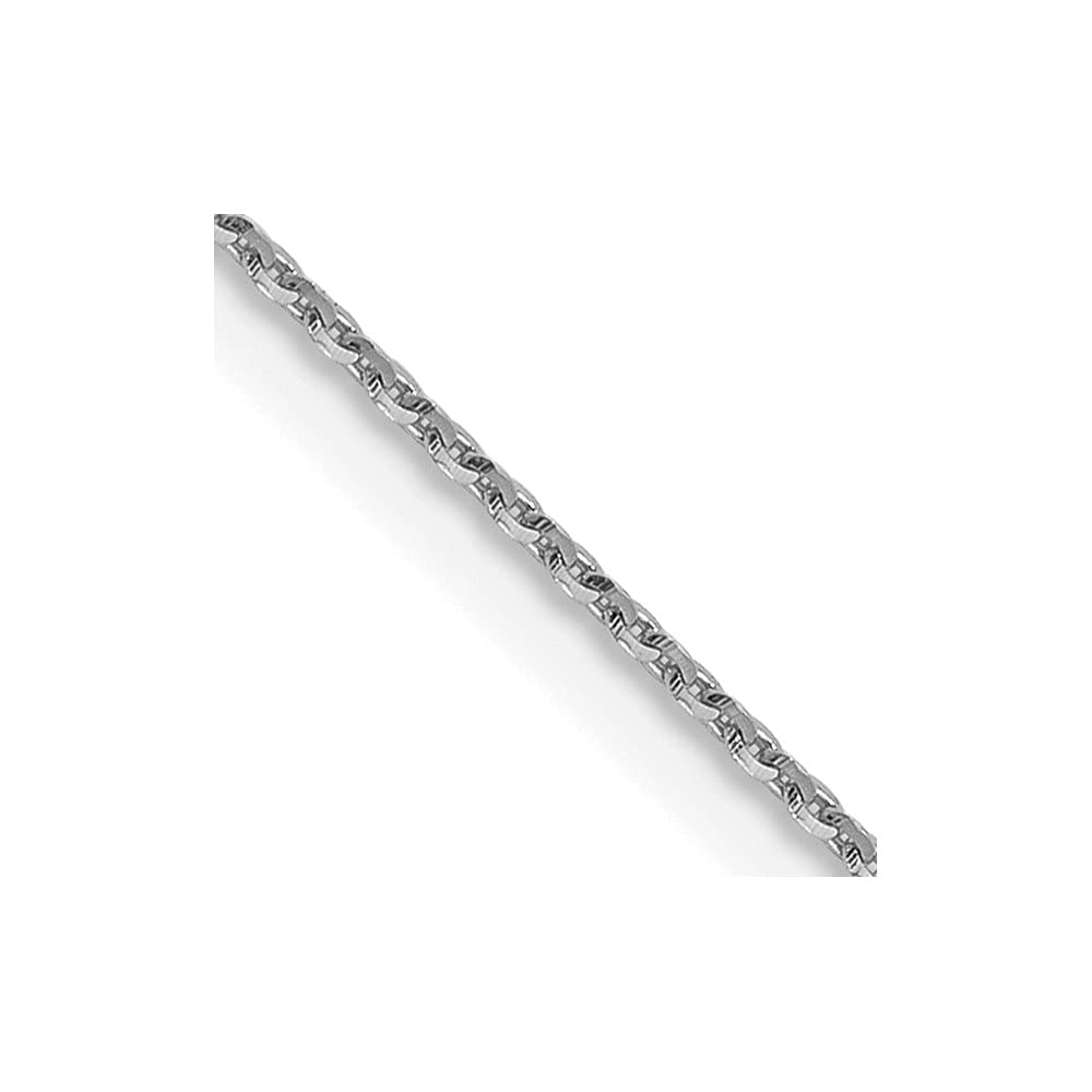 14K White Gold Bright Cut Cable Chain Necklace - 20 Inches x 0.8 mm | FJC Finejewelers | Elegant Jewelry for Women, Perfect for Gifts, Weddings & Special Occasions