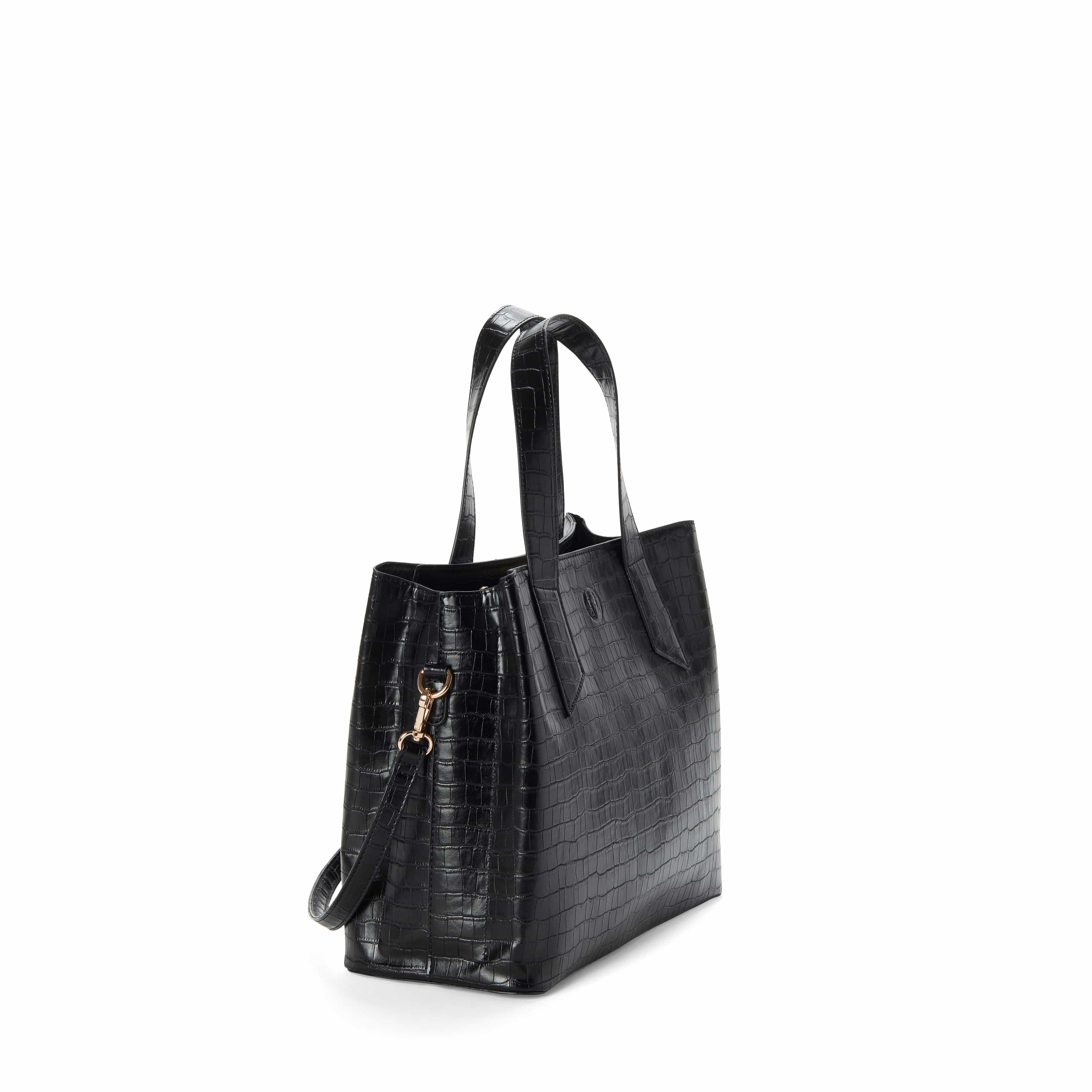Ariana Vegan Leather Shoulder Tote Bag for Women | Cruelty-Free Croc Embossed Handbag | Multiple Colors | Perfect for Work, Travel & Everyday Use
