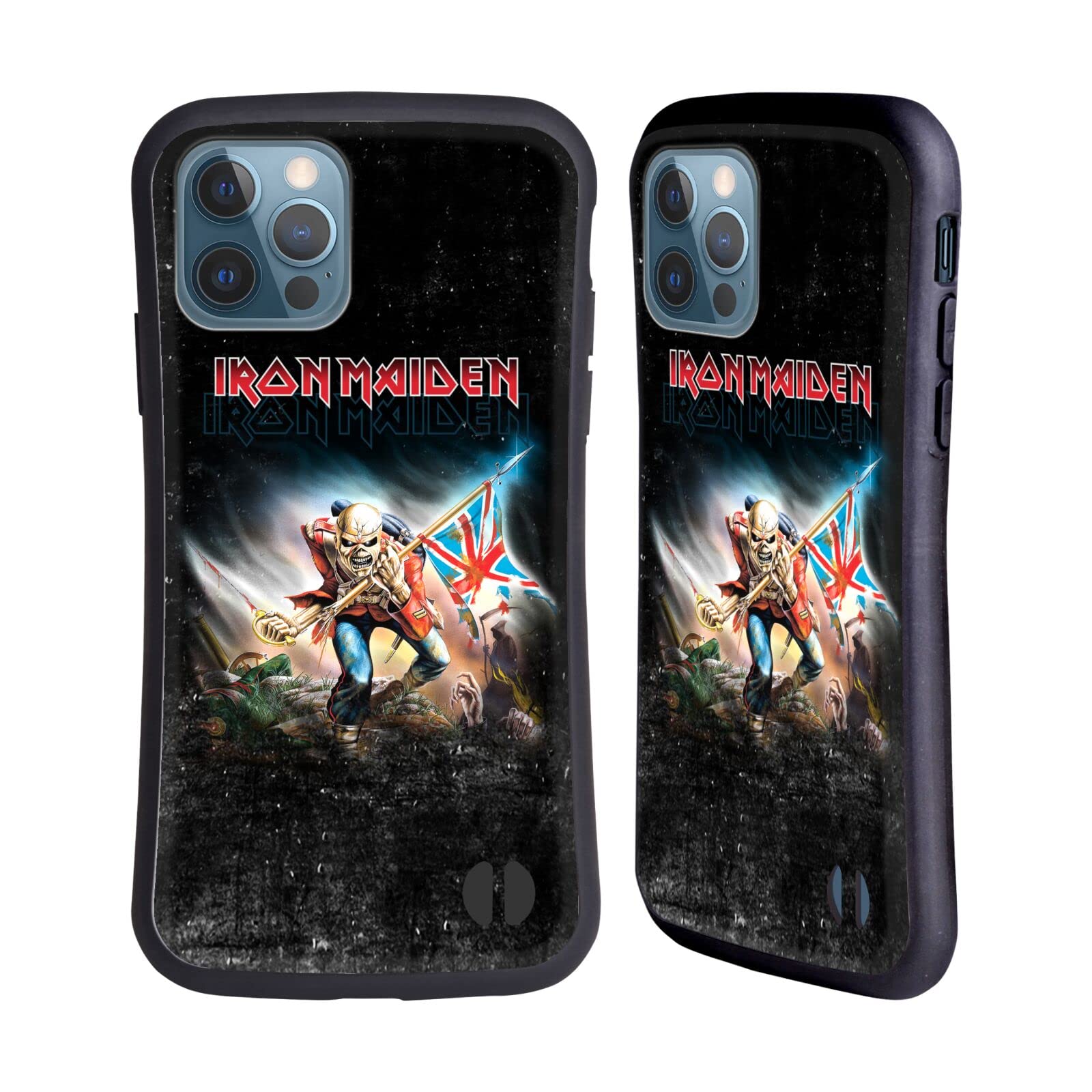 Officially Licensed Iron Maiden Trooper 2016 Art Hybrid Phone Case for Apple iPhone 12 & iPhone 12 Pro - Durable Protective Cover for Music Fans & Rock Lovers - Perfect for Concerts, Daily Use & Gift Giving