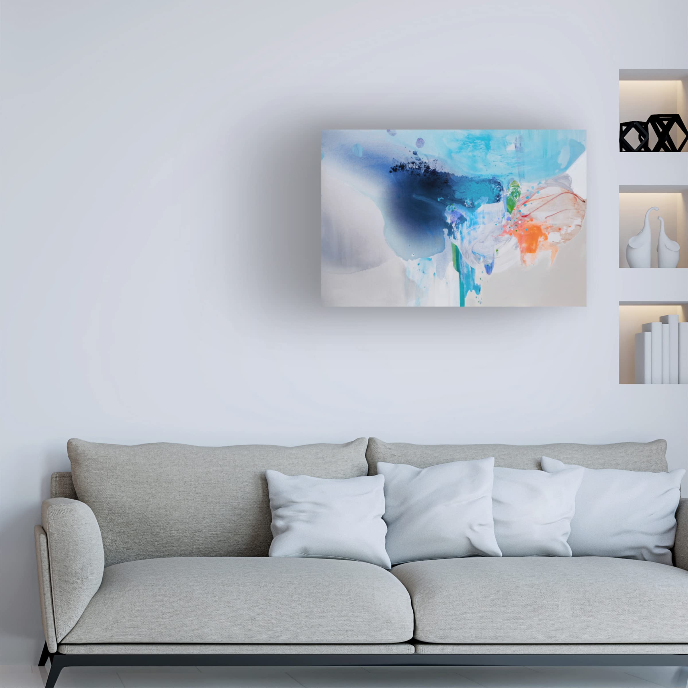 Trademark Fine Art 'Chasing Corals' Canvas Wall Art Print by Lina Alattar - Ocean Themed Home Decor for Living Room, Bedroom & Office