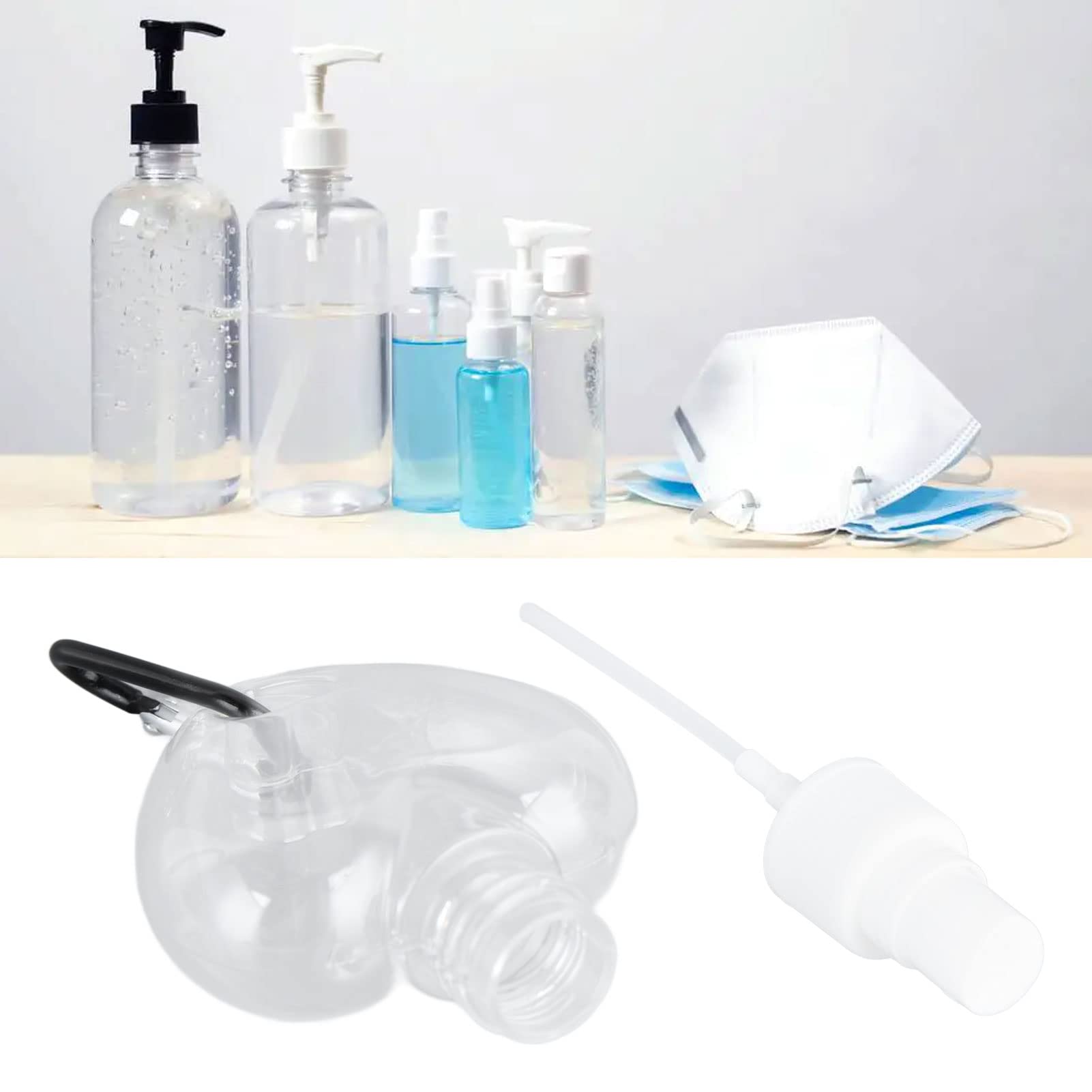 2Pcs 50ml Refillable Travel Spray Bottle Keychains - Portable Plastic Bottles for Hand Soap, Conditioner & Body Wash (Heart Spray) - Perfect for Gym, Travel & On-the-Go Essentials