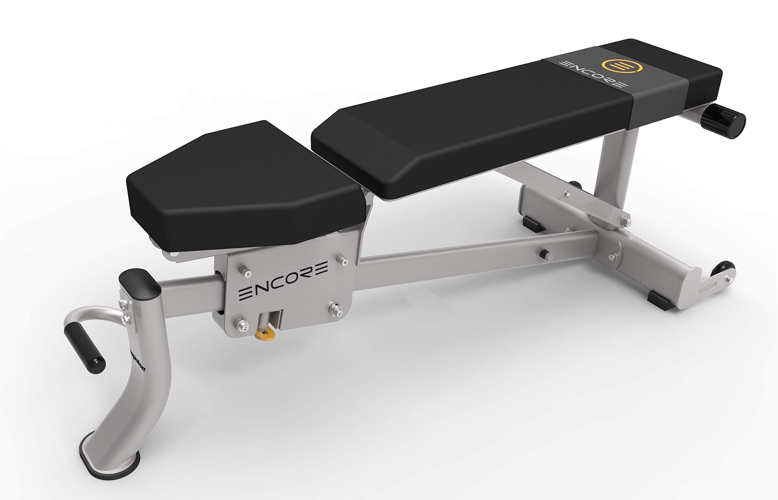 Encore Adjustable Weight Bench for Home Gym - Flat Incline Decline Utility Bench with Solid Steel Construction - Perfect for Dumbbell Workouts, Weight Lifting & Strength Training (Ideal for Small Spaces & Home Fitness)