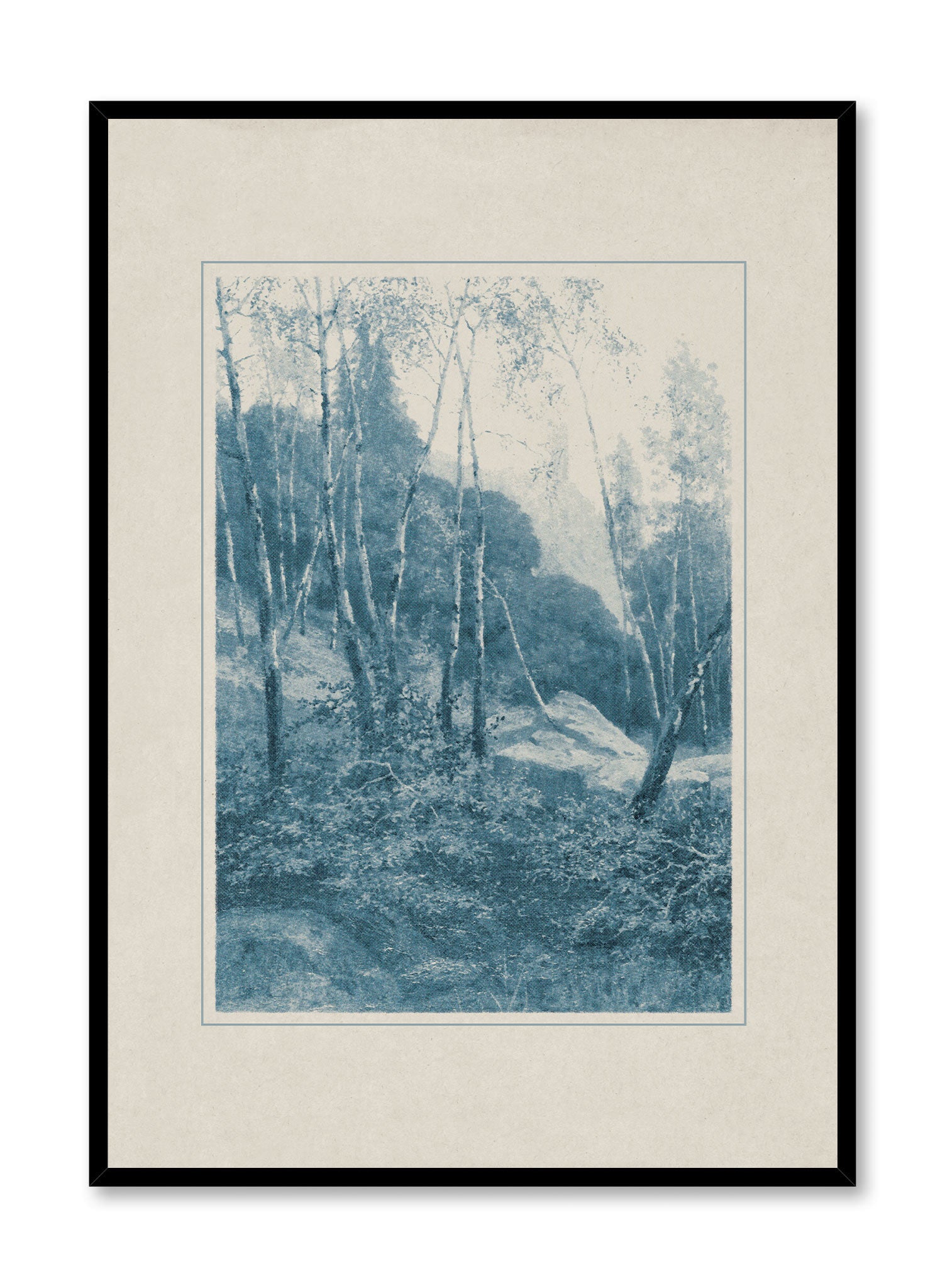 An Indigo Forest Poster - Stunning Nature Wall Art for Home & Office Decor - Perfect for Living Room, Bedroom, or Workspace