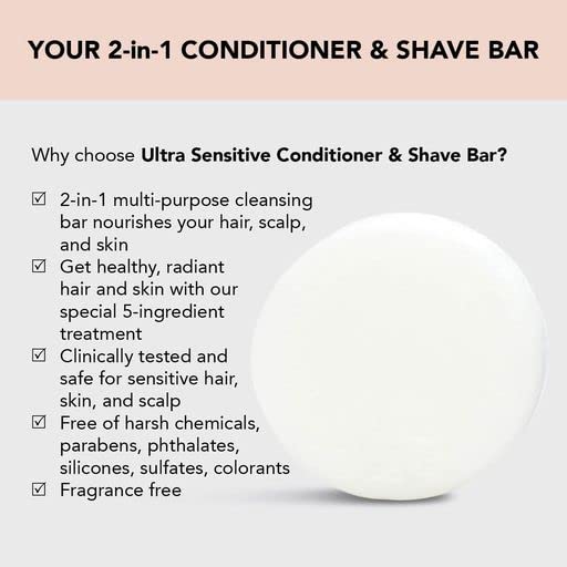 Kitsch Smooth Shave Butter for Sensitive Skin - 2-in-1 Hair Conditioner & Shaving Bar - Natural Moisturizing Shave Cream for Women & Men - Perfect for Travel & Sensitive Skin Care Routine