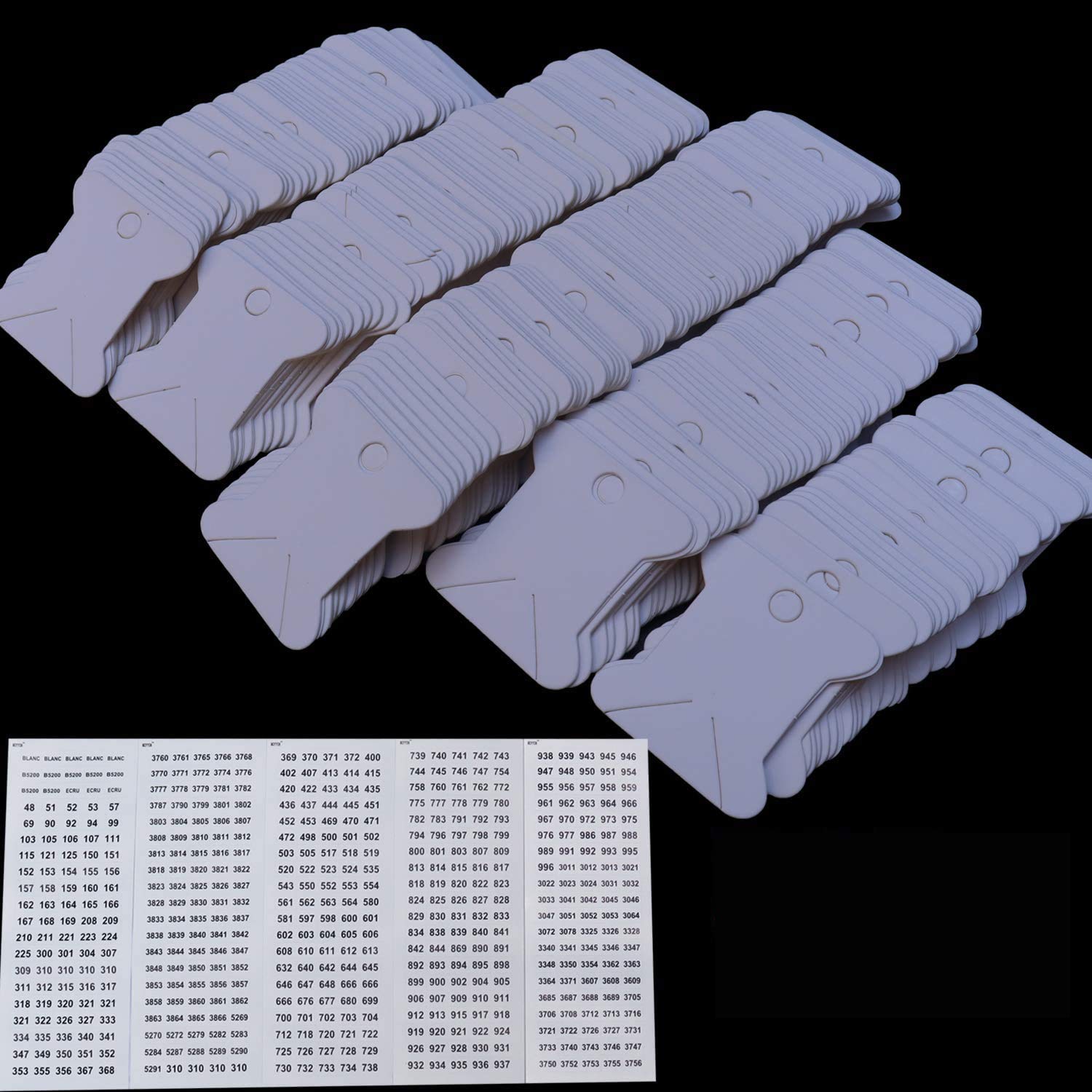 520 Pack Cardboard Floss Bobbins for Embroidery Thread Storage - Floss Cards with 500 Color Number Labels - Perfect for Needlepoint, Cross Stitch & Craft Organization