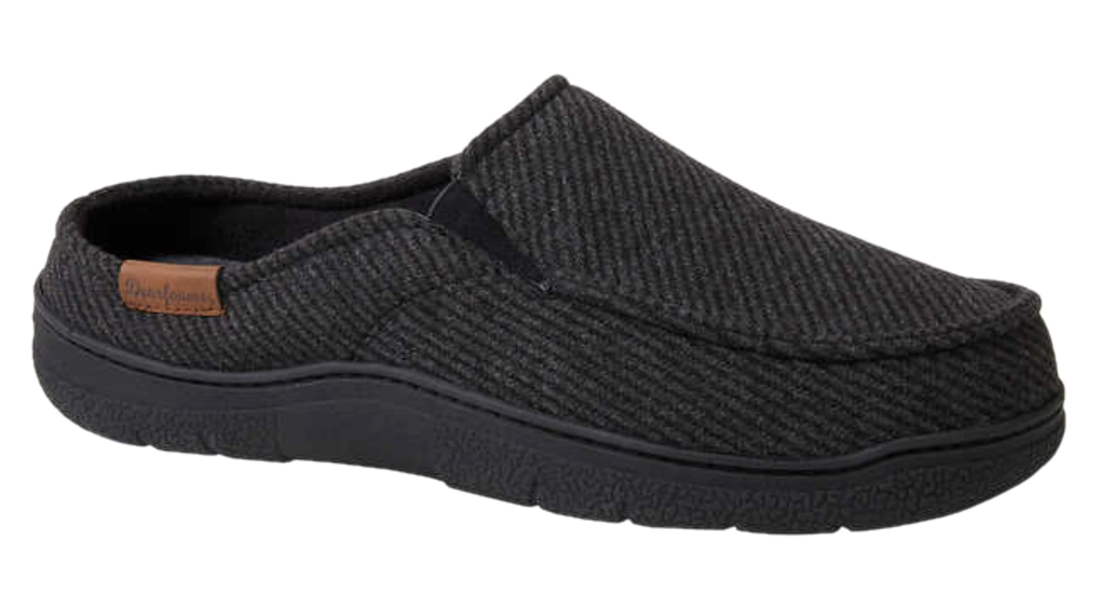 Dearfoams Men's Memory Foam Clog Slippers - Breathable Indoor/Outdoor House Shoes for Comfort & Support - Black Size 9-10 Medium - Perfect for Home, Garden, and Quick Errands
