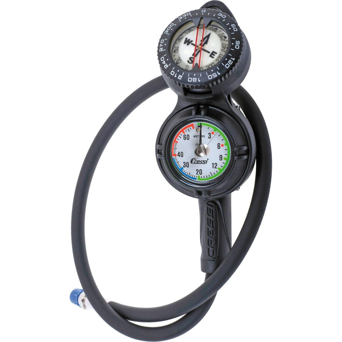 Cressi CPD3 Scuba Diving Compass with Pressure and Depth Gauge - Professional Dive Computer for Underwater Navigation and Safety