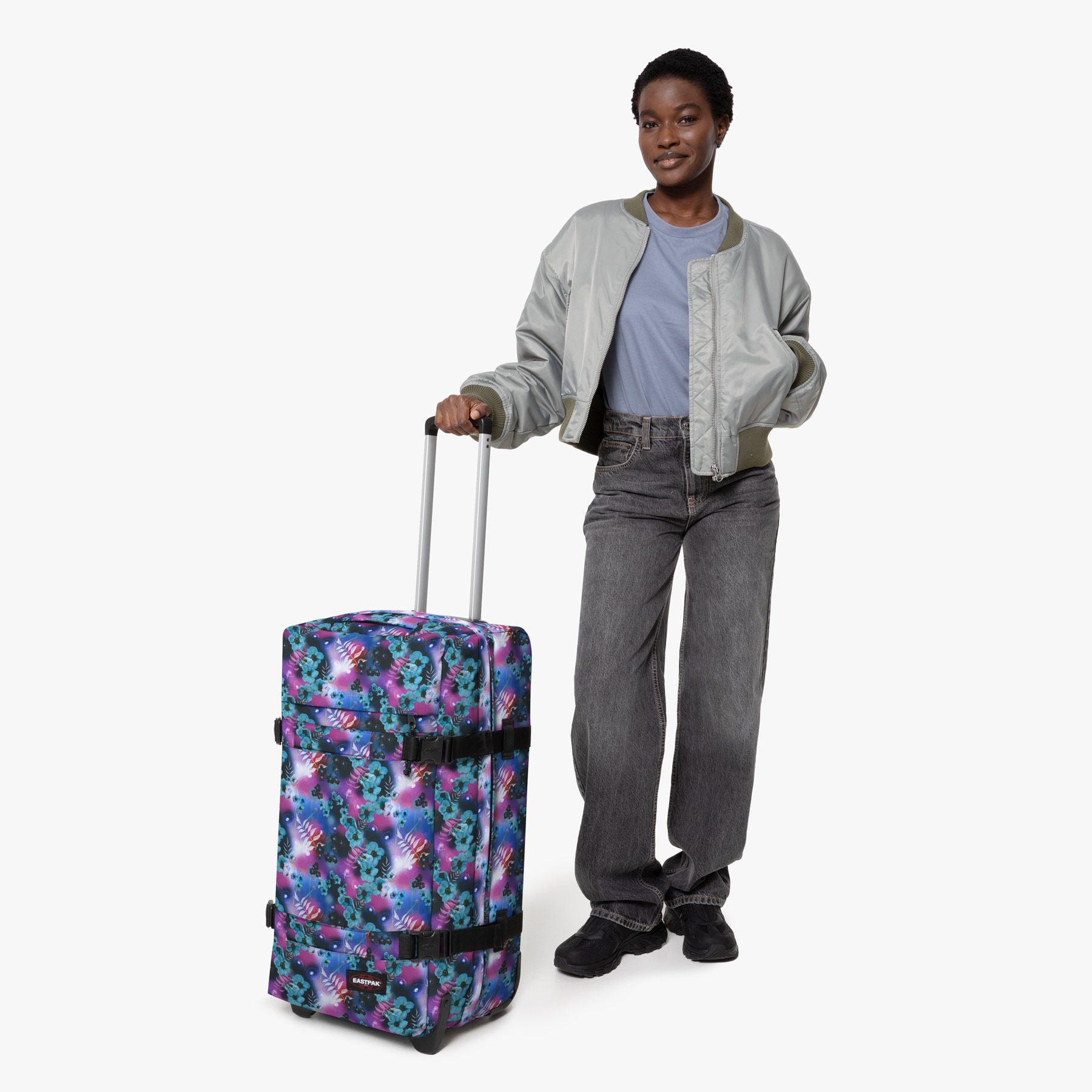Eastpak Transit'R M Backpack - Dreamflower Dark Print - Durable Laptop Backpack for School, College & Travel - Perfect for Students & Professionals