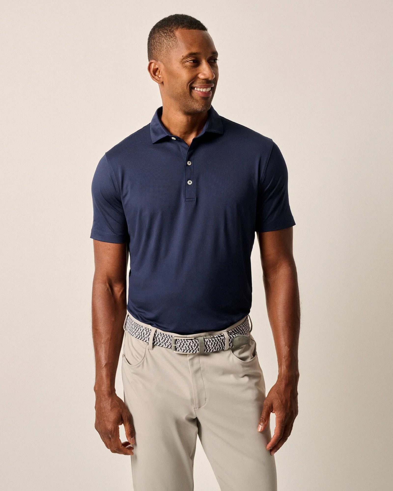 Johnnie O Men's Huron Performance Polo Shirt - Moisture-Wicking Golf & Casual Wear (Navy Blue) | Perfect for Golf, Tennis & Business Casual Outfits