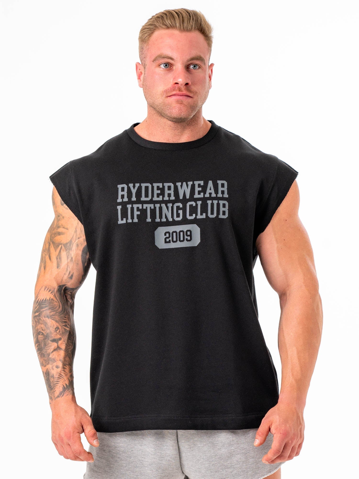 Cut Off Muscle Tank Top for Men - Black Sleeveless Workout Shirt for Gym, Running & Fitness Training