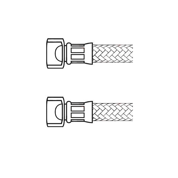 3/8 Inch Female x 3/8 Inch Female 50cm (20 Inch) Stainless Steel Braided Water Supply Hose - High Pressure Flexible Connector for Faucets, Toilets, Dishwashers & Refrigerators