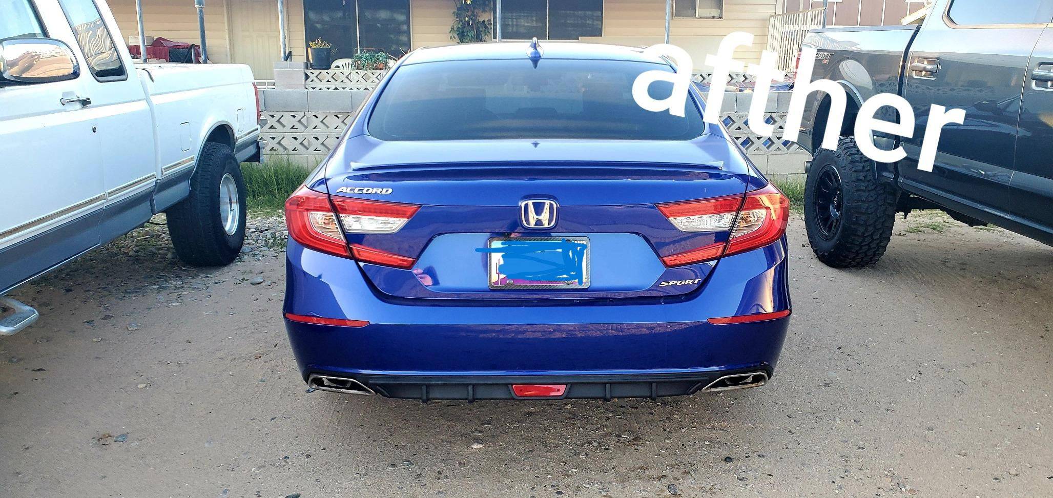2018-2022 Honda Accord Rear Diffuser - Unpainted Matte Black OE Style Bumper Lip Spoiler | Perfect for Car Mods & Street Racing Style Upgrades