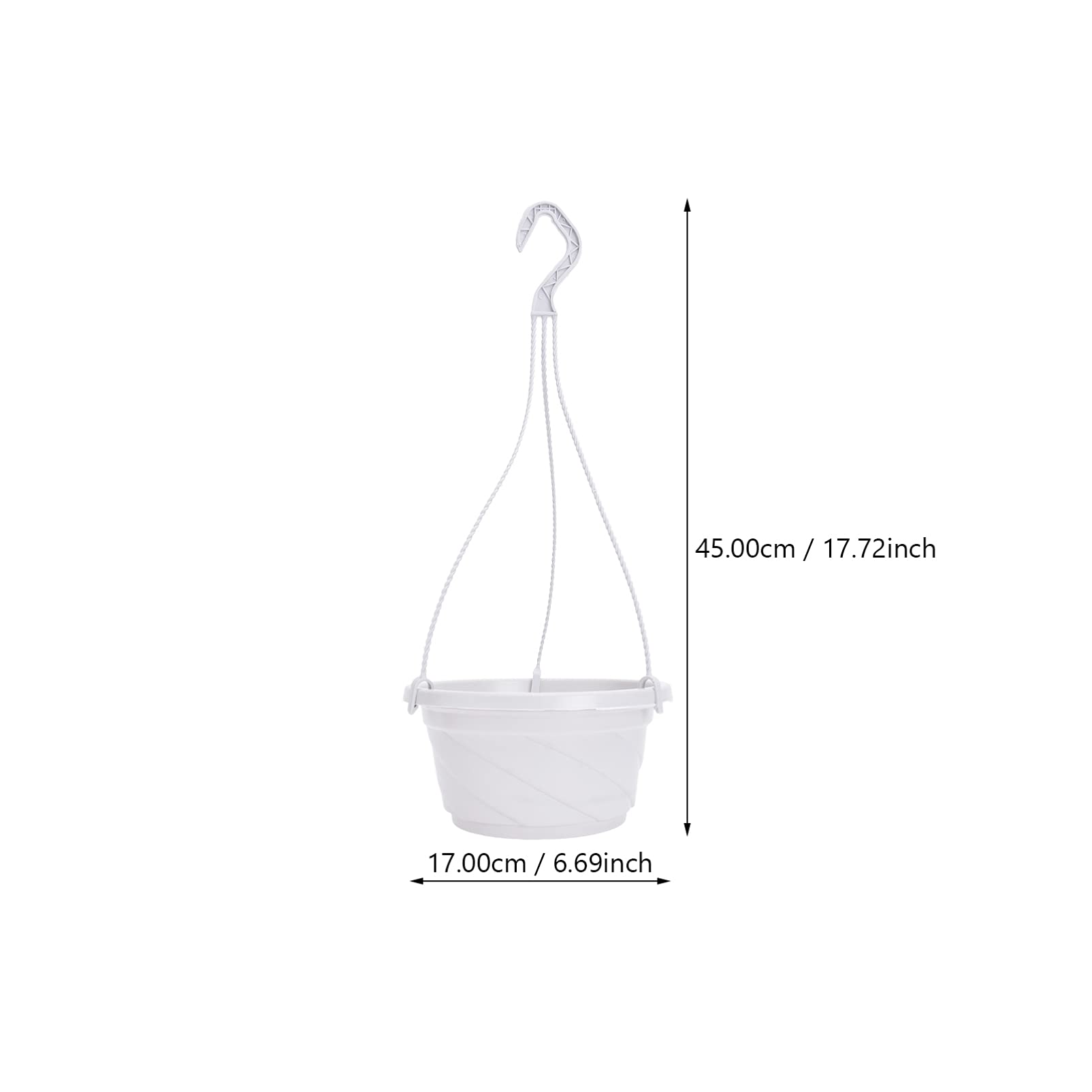 DOITOOL 10-Pack 6.7 Inch Plastic Hanging Planters - Small Hanging Flower Pots with Chains for Orchids, Succulents, Herbs - Indoor Outdoor Garden, Balcony Decor (White) | Perfect for Home, Patio, Porch & Vertical Gardening