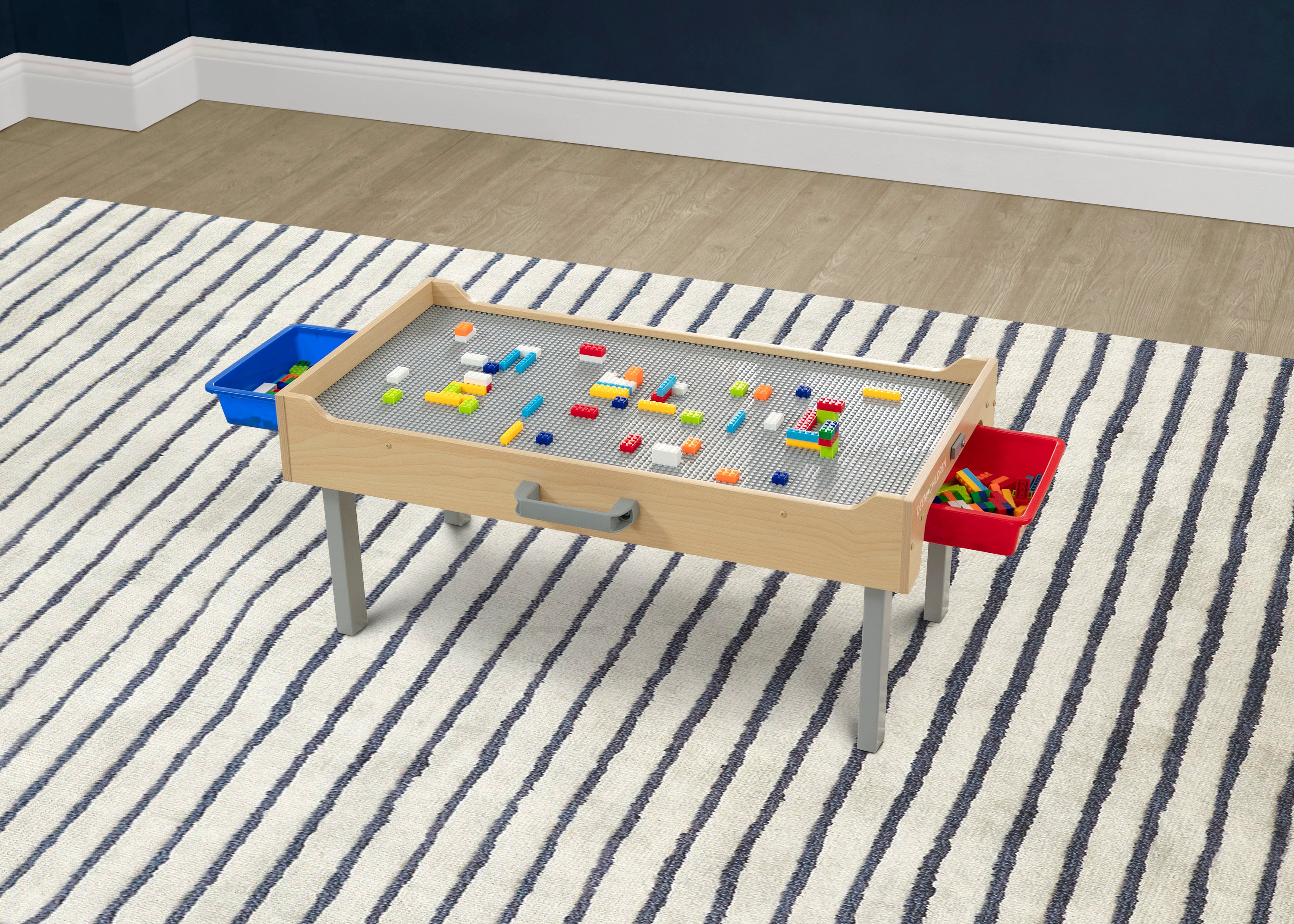 Play N Store Kids Building Bricks Play Table with 100+ Colorful Bricks - STEM Learning Toy for Creative Play, Room Organization & Toddler Activities