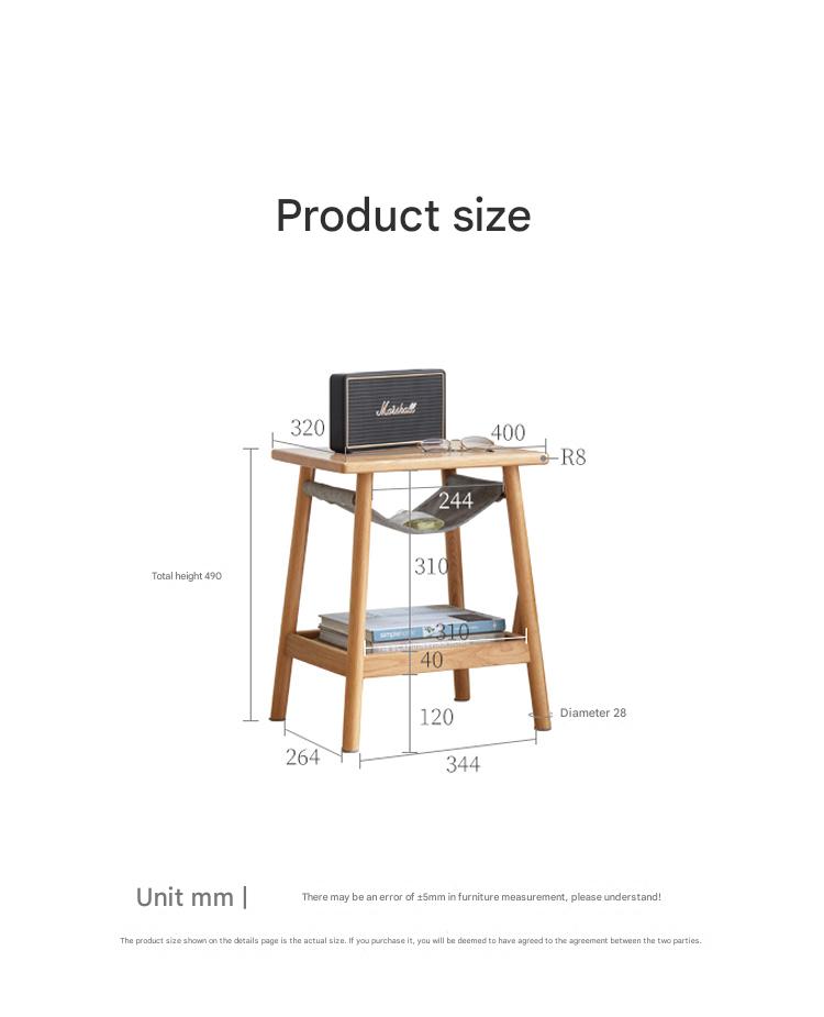 Solid Oak Wood Modern Nordic Side Table - Stylish End Table for Living Room, Bedroom, or Office - Perfect for Coffee, Books, and Decor