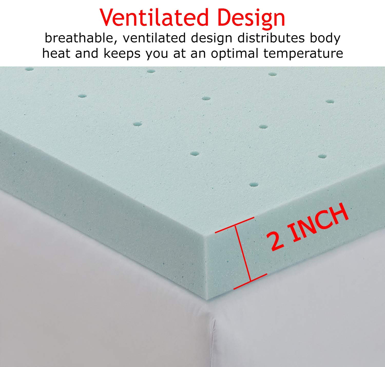 Empyrean 3 Inch Gel-Infused Cooling Memory Foam Mattress Topper - California King Size | Pressure Relief & Temperature Regulation for Better Sleep | Perfect for Hot Sleepers & Back Pain Relief