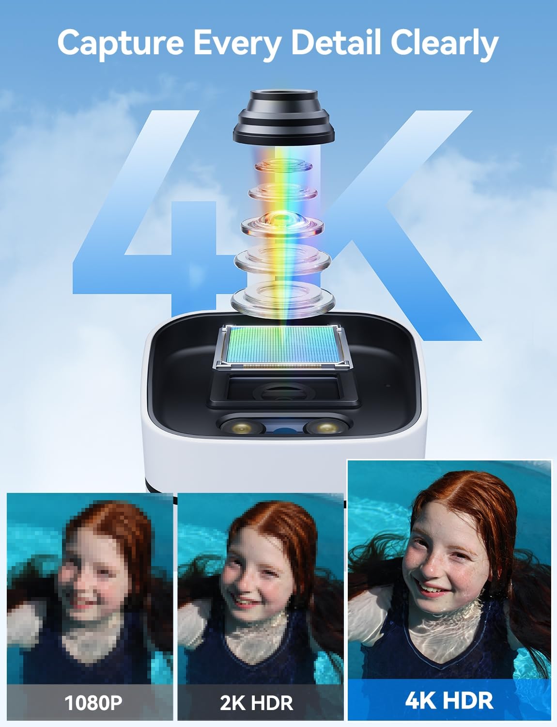 FOSCAM 4K 8MP Wireless Outdoor Security Camera with 5GHz/2.4GHz WiFi, 120° Wide View, 20x Zoom, AI Human/Vehicle Detection, 66ft Color Night Vision & IP66 Weatherproof - Ideal for Home Security, Backyard Monitoring, and Business Surveillance