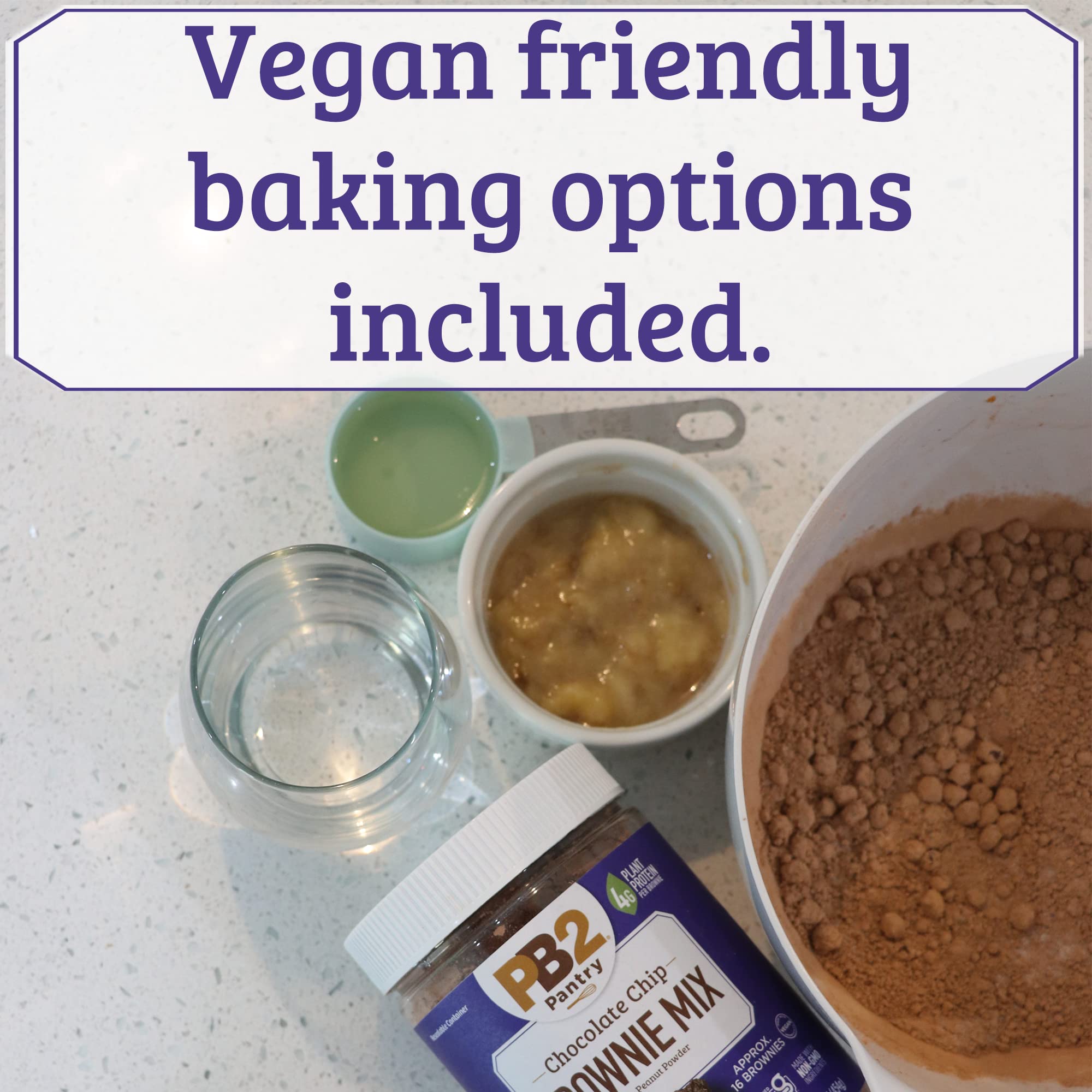 PB2 Pantry Chocolate Chip Cookie & Brownie Mix - Gluten Free, Non-GMO, Vegan, 4g Protein Per Cookie (2 Jars, 16 Oz Each) - Perfect for Healthy Baking, Snacks & Desserts