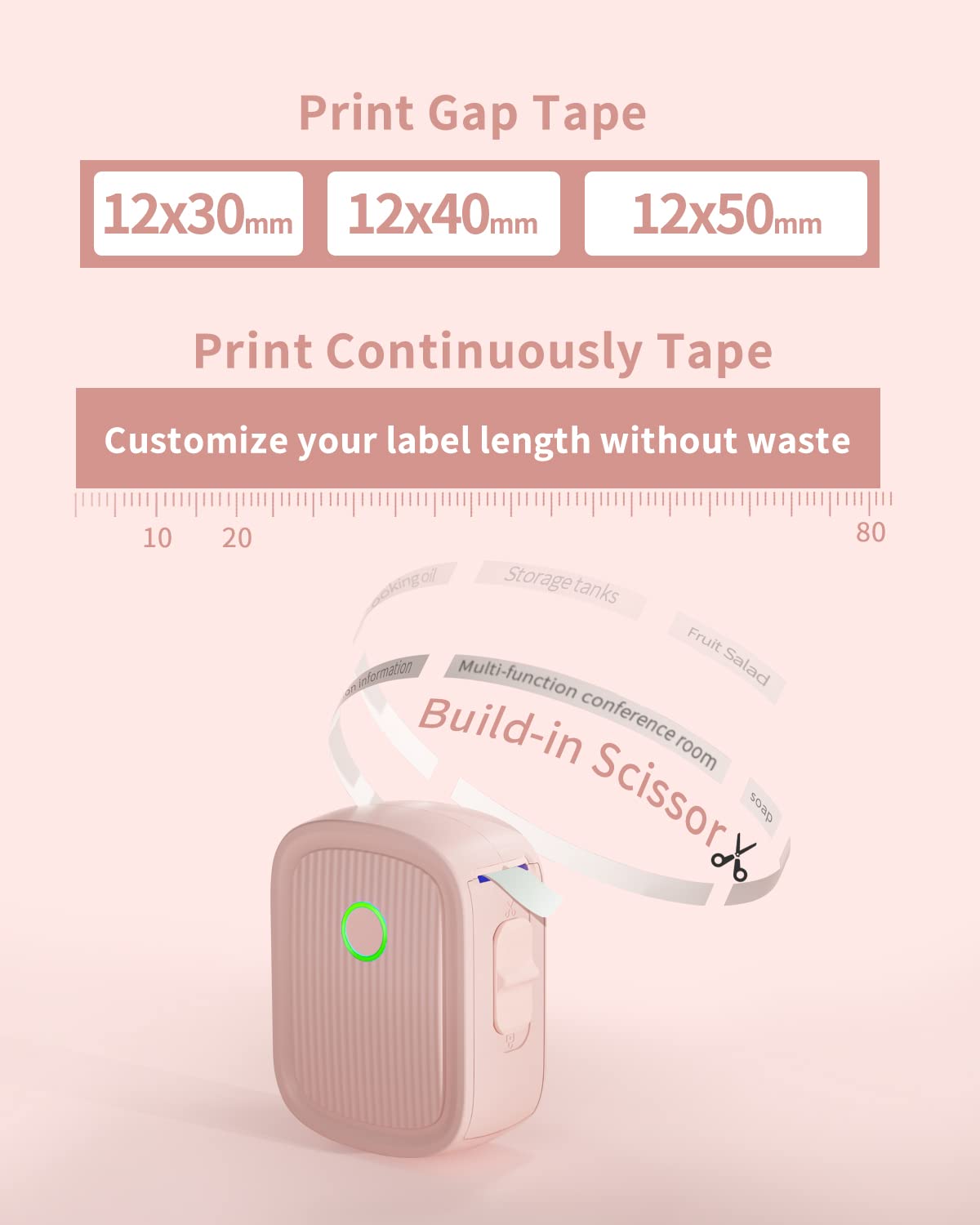 JADENS Bluetooth Label Maker with Tape - Portable Inkless Label Printer for Home & Office Organization | Smartphone App Compatible | Perfect for Storage, Pantry, and Craft Room Labeling